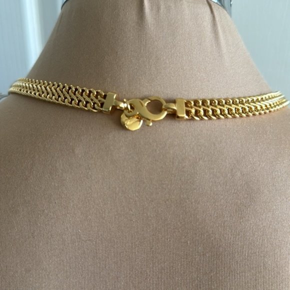 Mia Fiore 18 in long Dyadema necklace 18K gold plated bronze Italy - Picture 2 of 13